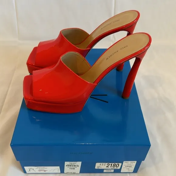 PAUL ANDREW. Size 11B, 41. Color: TOMATO