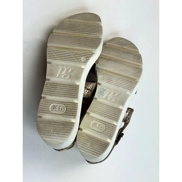 PAUL GREEN Cheryl Wedge Women‎ 6.5 US 9 EUC $309 Platform Snake Sandals Brown