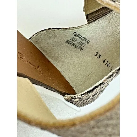 PAUL GREEN Cheryl Wedge Women‎ 6.5 US 9 EUC $309 Platform Snake Sandals Brown