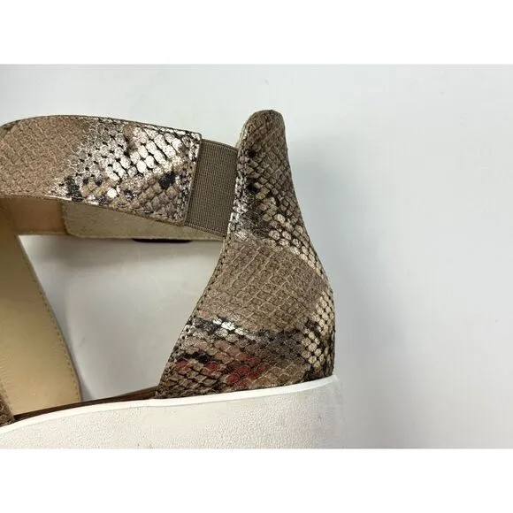 PAUL GREEN Cheryl Wedge Women‎ 6.5 US 9 EUC $309 Platform Snake Sandals Brown