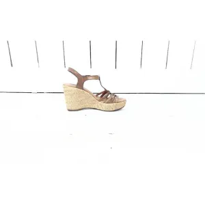 Paul Green open toe strappy leather platform wedge espadrille rope sandals