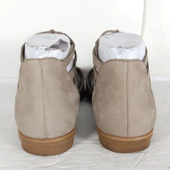Paul Green Women's Morea US 8,5 Uk 6 Leather Metallic Taupe Lace-Up Sandals