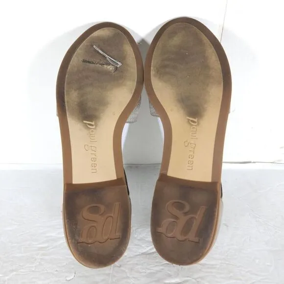 Paul Green Women's Morea US 8,5 Uk 6 Leather Metallic Taupe Lace-Up Sandals