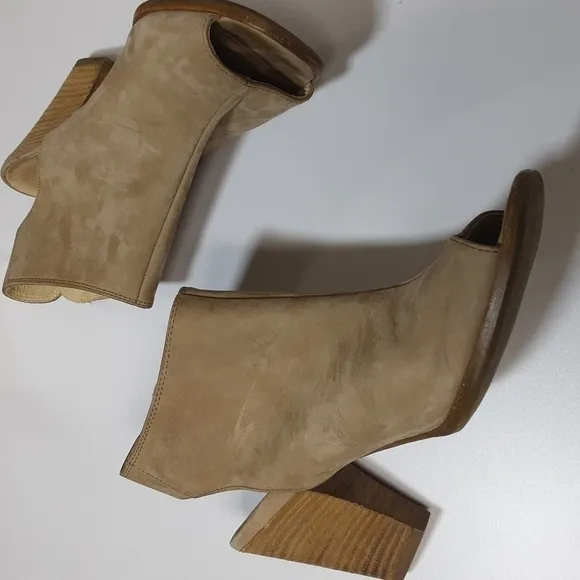 Paul Green Women's sandals Leather suede 5.5uk ankle booties casual office Y2K