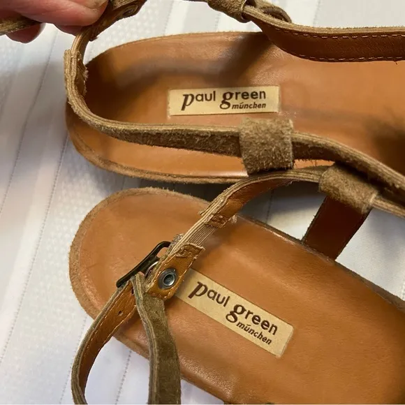 Paul Green Womens Sling Back Wedge Sandals Excellent Used Condition!  size 6.5