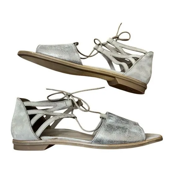 Paul Green Morea Shimmer Taupe Leather Gladiator Sandals UK Size 6.5 = US Size 9