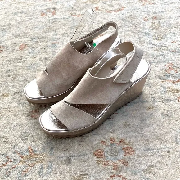 Pedro Garcia Fritzi NWT New Suede Slingback Wedge Sandals Sz 40