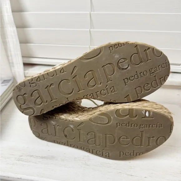 Pedro Garcia Nila Braided Jute Wedge Platform Sandals