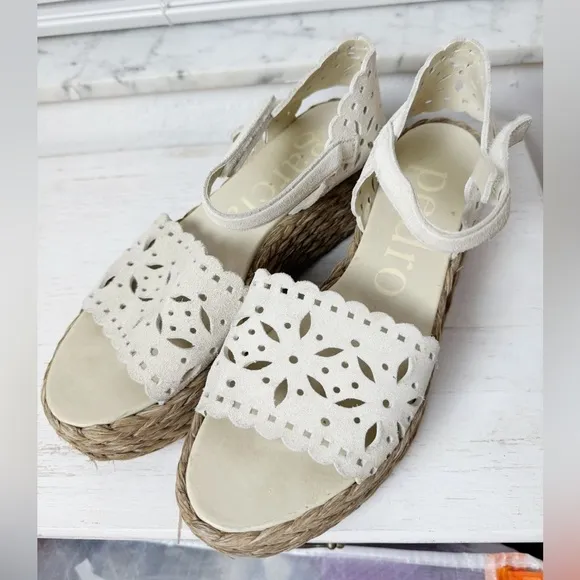 Pedro Garcia Nila Braided Jute Wedge Platform Sandals