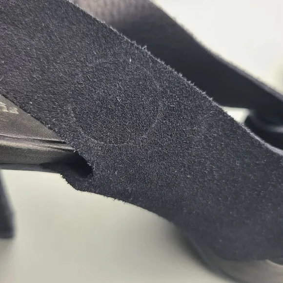 Pedro Garcia Women Heel Platform Sandals Navy Suede Sz EU 37.5 US 7.5 Worn Once