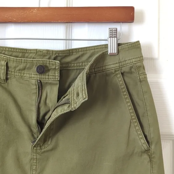Pendleton Classic Cotton Twill Mid Waisted A-Line Mini Skirt Olive Green 6