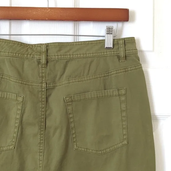 Pendleton Classic Cotton Twill Mid Waisted A-Line Mini Skirt Olive Green 6