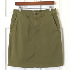 Pendleton Classic Cotton Twill Mid Waisted A-Line Mini Skirt Olive Green 6