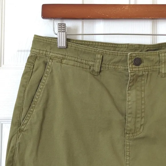 Pendleton Classic Cotton Twill Mid Waisted A-Line Mini Skirt Olive Green 6