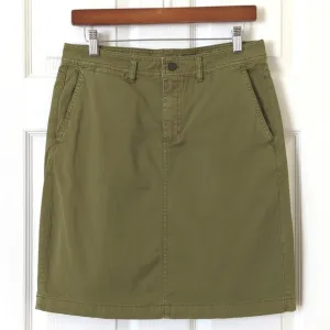 Pendleton Classic Cotton Twill Mid Waisted A-Line Mini Skirt Olive Green 6