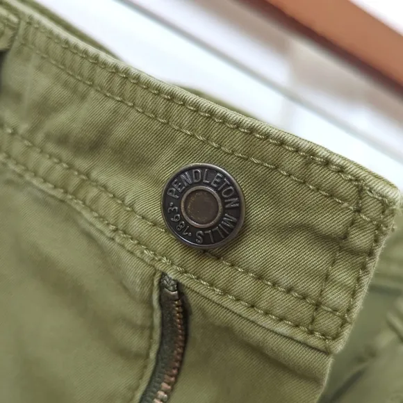 Pendleton Classic Cotton Twill Mid Waisted A-Line Mini Skirt Olive Green 6