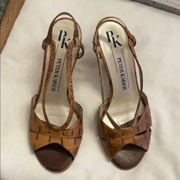 PETER KAISER KORK KALYA WEDGE SANDALS. NEW