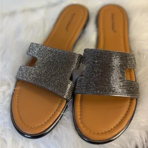 Pierre Dumas Silver Rhinestone Sandals