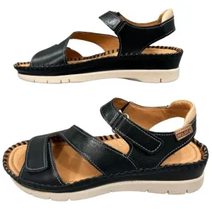 Pikolinos Altea NWOB Black Leather Adjustable Comfort Sandals Size 8