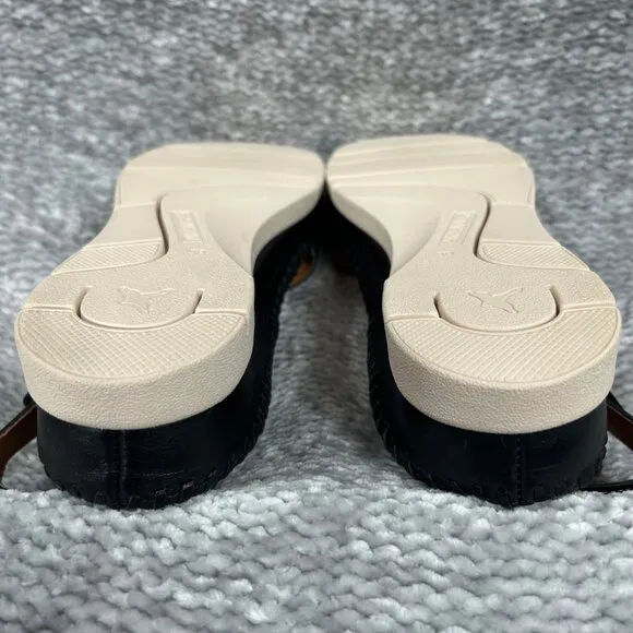 Pikolinos Altea NWOB Black Leather Adjustable Comfort Sandals Size 8