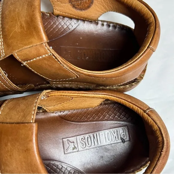 PIKOLINOS Brown Genuine Leather Fisherman Tarifa Sandals Adjustable Strap 42 9
