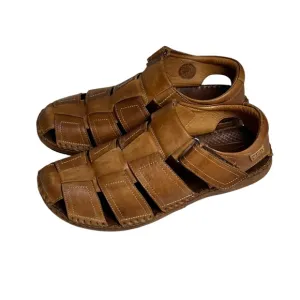 PIKOLINOS Brown Genuine Leather Fisherman Tarifa Sandals Adjustable Strap 42 9