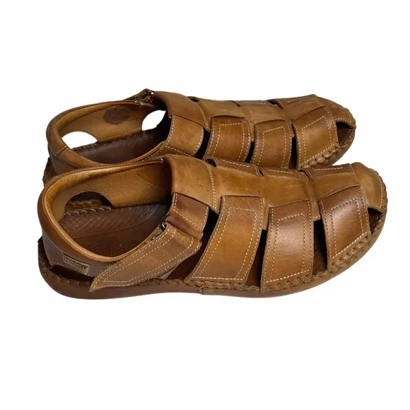 PIKOLINOS Brown Genuine Leather Fisherman Tarifa Sandals Adjustable Strap 42 9