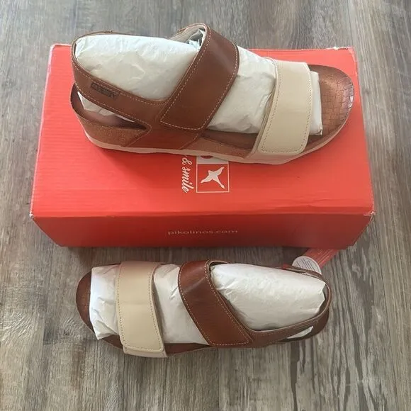 Pikolinos Wedge Sandals Leather Mahon for Women's Size 39 8.5-9