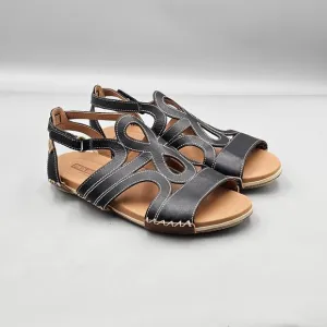 Pikolinos Womens 40 EU 9 US VGC Tenerife Black Leather Adjustable Strap Sandals