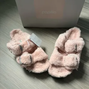 Pink Furry Birkenstock Platform Sandals