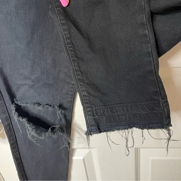 PISTOLA high-rise ripped  jeans in black size 27
