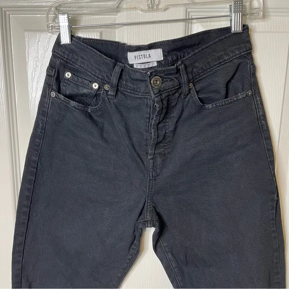 PISTOLA high-rise ripped  jeans in black size 27