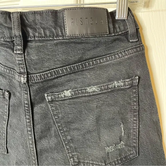 PISTOLA high-rise ripped  jeans in black size 27