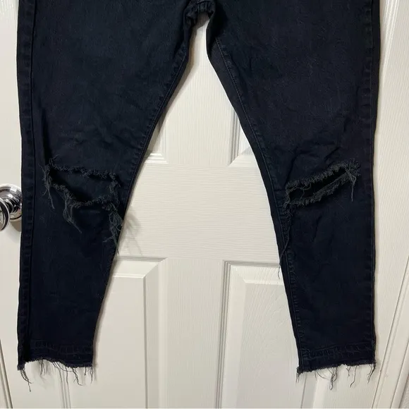 PISTOLA high-rise ripped  jeans in black size 27