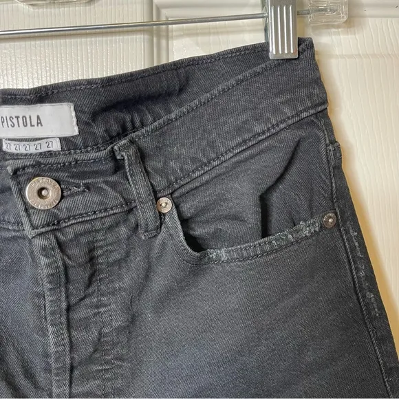 PISTOLA high-rise ripped  jeans in black size 27