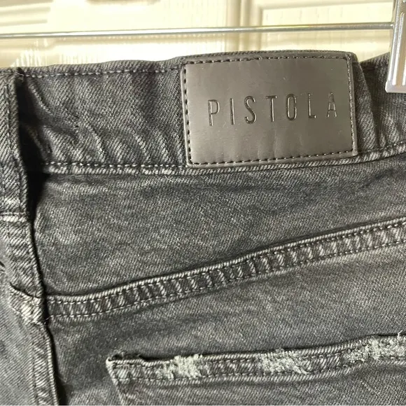 PISTOLA high-rise ripped  jeans in black size 27