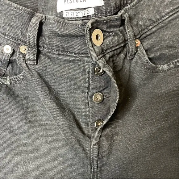 PISTOLA high-rise ripped  jeans in black size 27