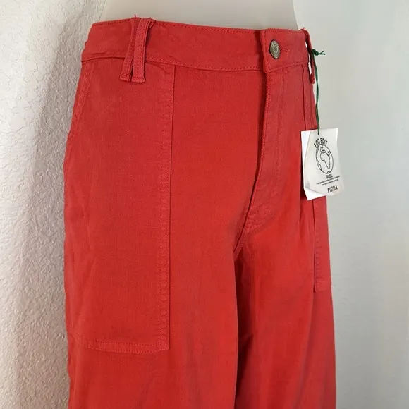 Pistola X Revolve Erin High Rise Utility Crop Straight Leg Pant In Hibiscus