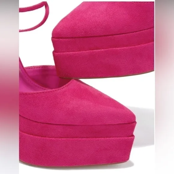 PLATFORM chunky ,synthetic suede .fusion 3 straps sandals