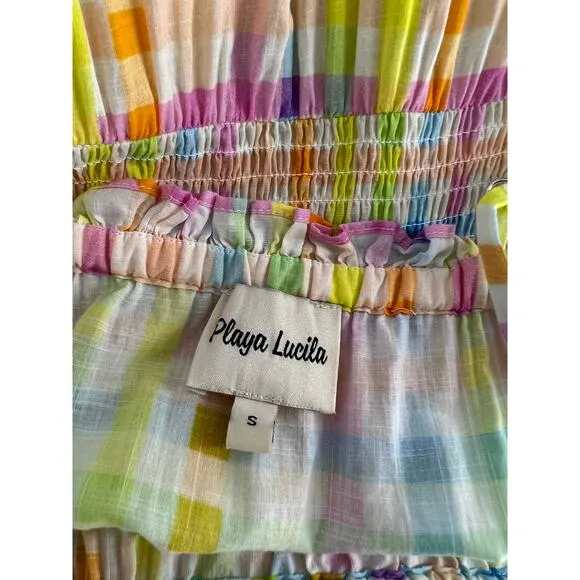 Playa Lucila Maxi Dress in Rainbow Gingham