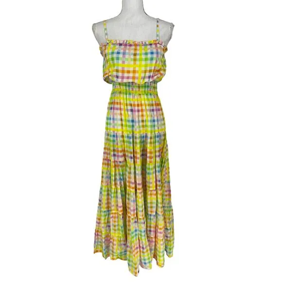 Playa Lucila Maxi Dress in Rainbow Gingham