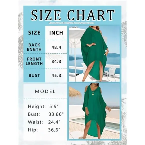 Plus Size Women Bathing Suit Cover Up Green 02