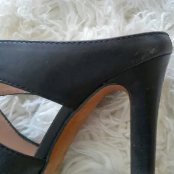 Pollini Black Leather Sandals Size 8