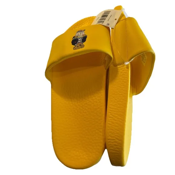 POLO Ralph Lauren BIG POLO BEAR Pool Slides Sandals Mens Size 12 D Yellow