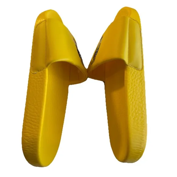 POLO Ralph Lauren BIG POLO BEAR Pool Slides Sandals Mens Size 12 D Yellow