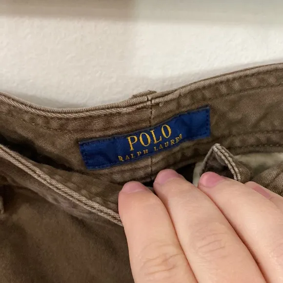 Polo Ralph Lauren burnished brown slim cargo zippered pants size 8