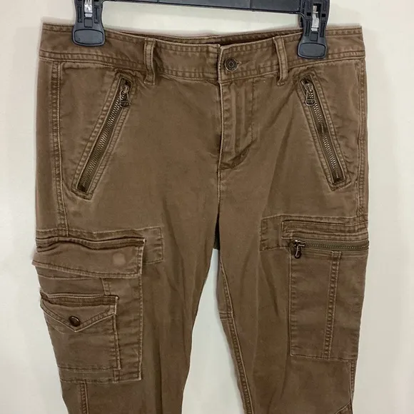 Polo Ralph Lauren burnished brown slim cargo zippered pants size 8