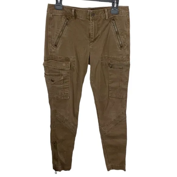 Polo Ralph Lauren burnished brown slim cargo zippered pants size 8