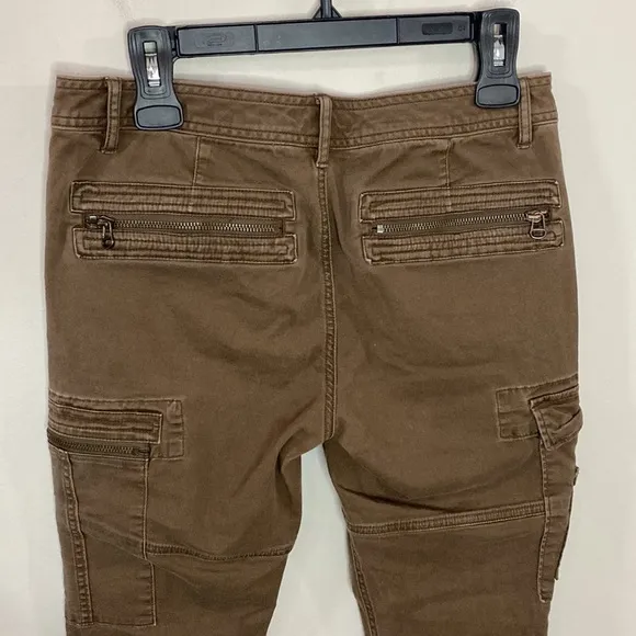 Polo Ralph Lauren burnished brown slim cargo zippered pants size 8