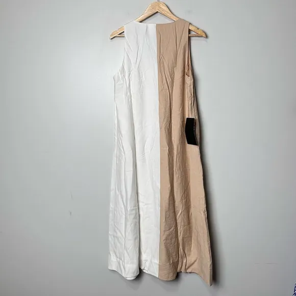 POMANDER PLACE White and Tan Sallie Dress